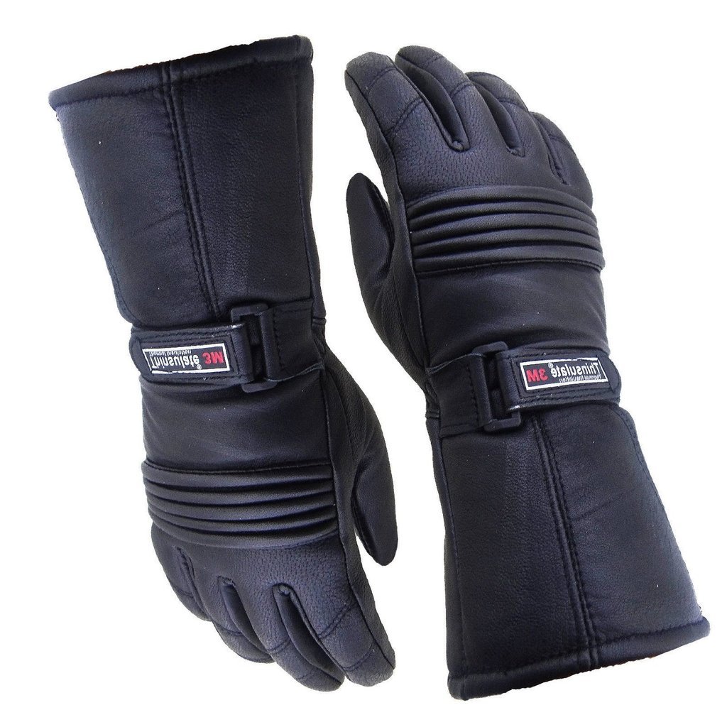 Mens Leather Winter Thermal Labelled Waterproof Inserts Thinsulate Motorcycle Gloves L Large von Bikers Gear Australia