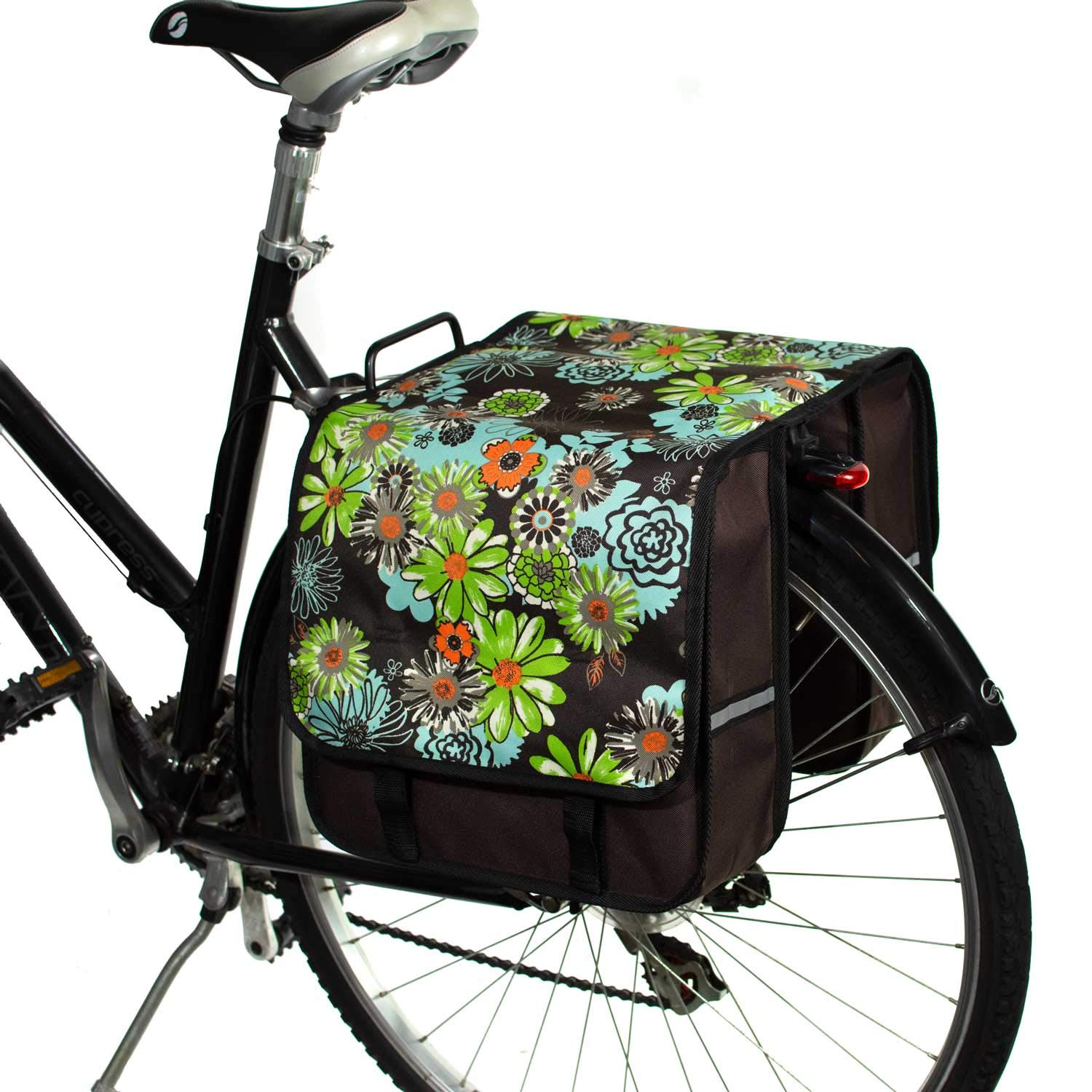 BikyBag Classic CL - Doppel Fahrradtasche Gepacktragertasche (Grüne Wiese) von BikyBag