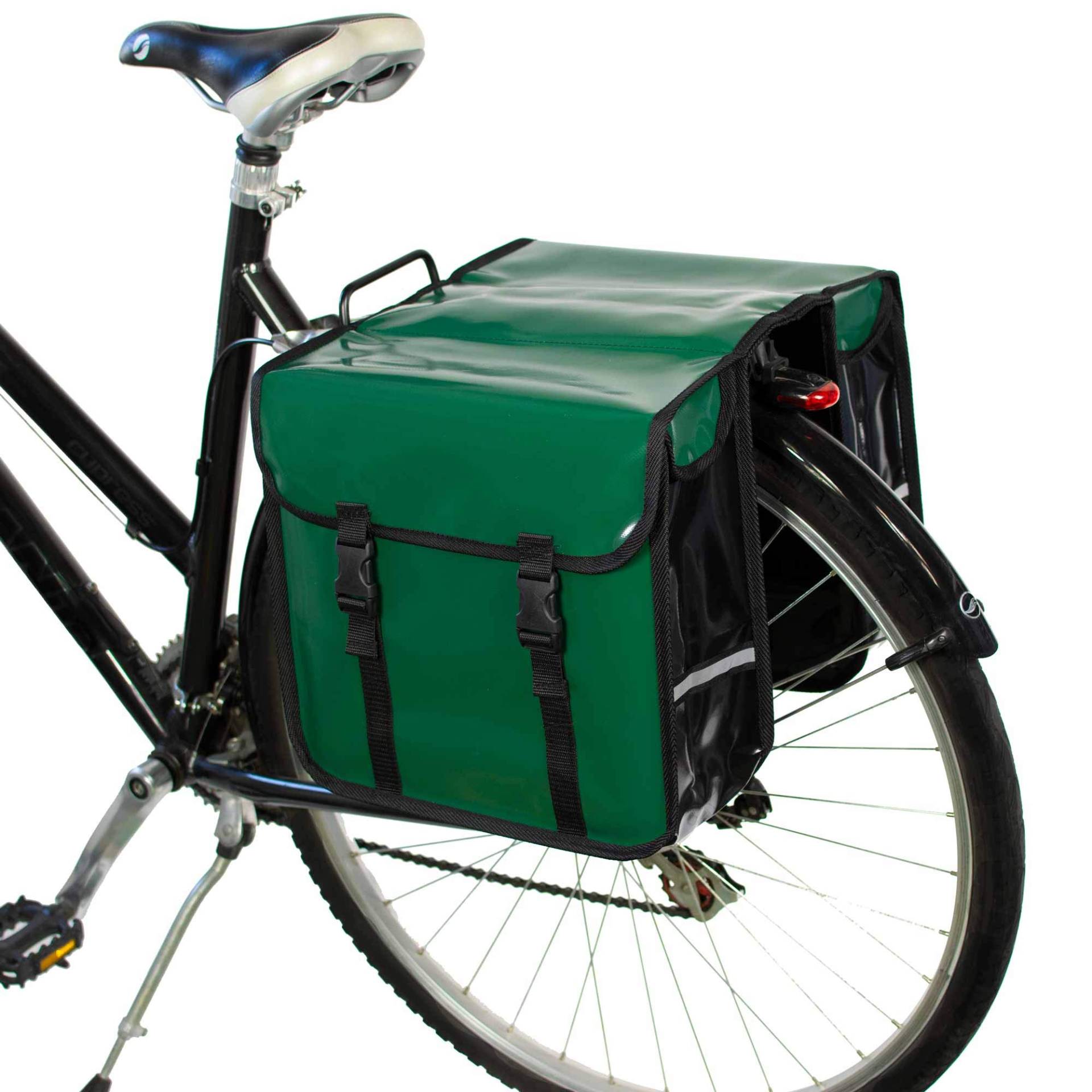 BikyBag Classic CW – wasserdichte Fahrrad-Doppeltasche, Fahrradtasche, Fahrrad, Pendler, Einkaufstasche, (Waldgrün) von BikyBag