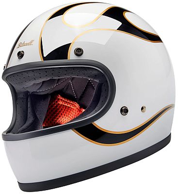 Biltwell Gringo Flames, Integralhelm - Weiß/Schwarz/Gold - L von Biltwell