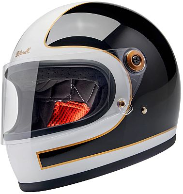 Biltwell Gringo S Tracker, Integralhelm - Schwarz/Weiß/Gold - L von Biltwell