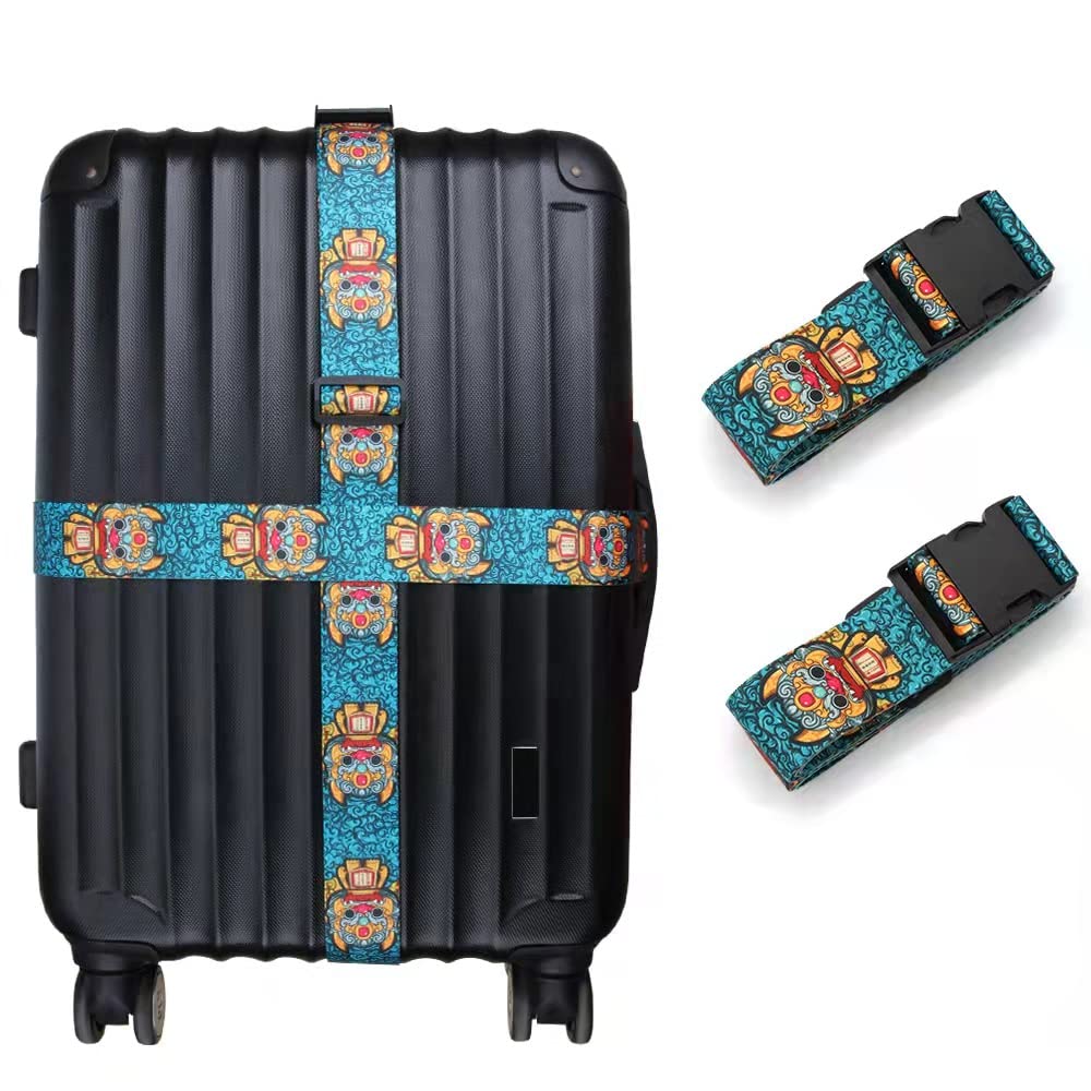 2 Stück Koffergurt Kreuzgurt Personalisiert Grün Gepäckgurt Einstellbare(200cm x 5cm) Kofferband Einzigartiges Koffergurte Reisezubehör Travel Luggage Strap(2 x Grün) von Bimormat