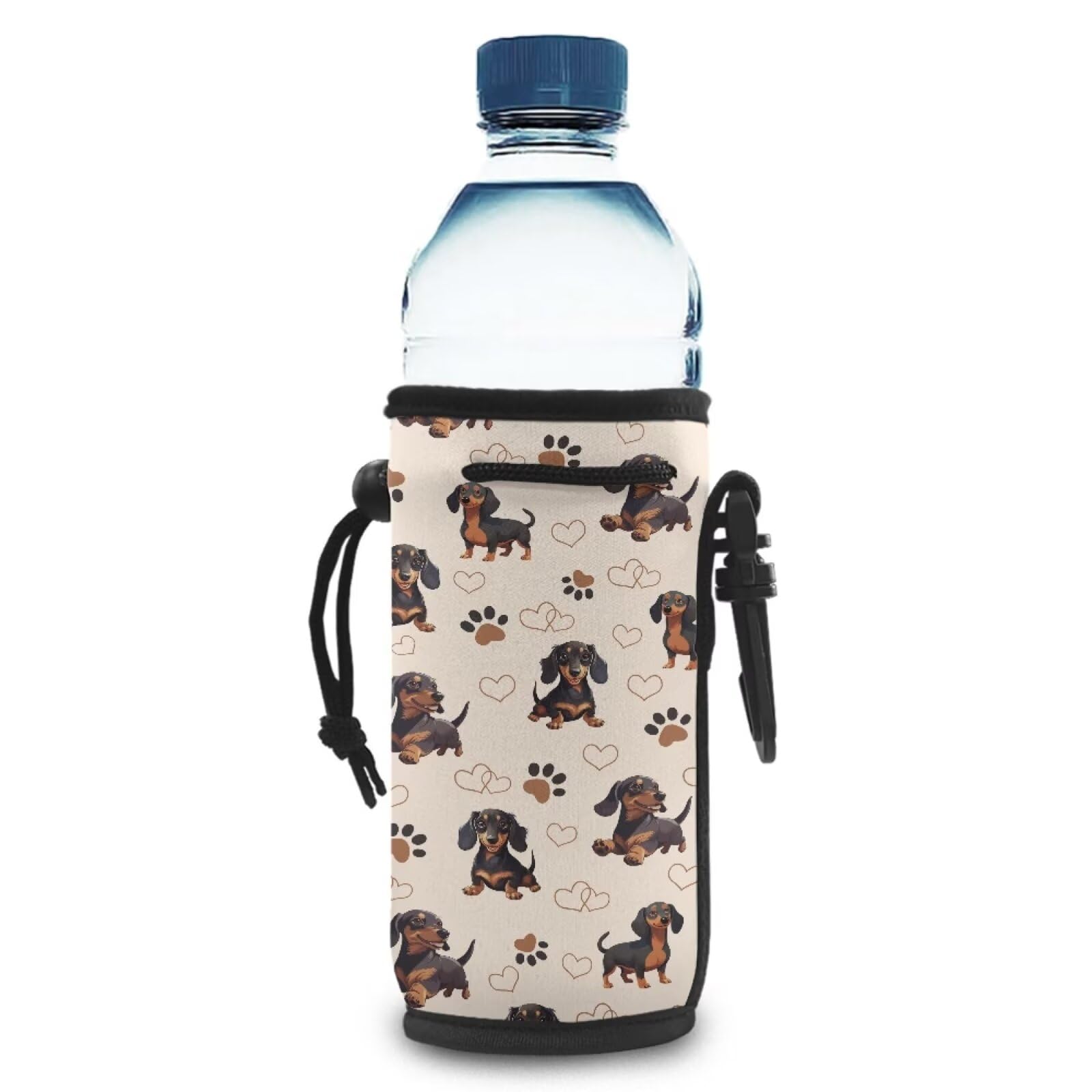 Binienty Isolierte Wasserflaschenhalter aus Neopren, Dackel-Hund, tragbar und rutschfest, Flaschenhalter von Binienty