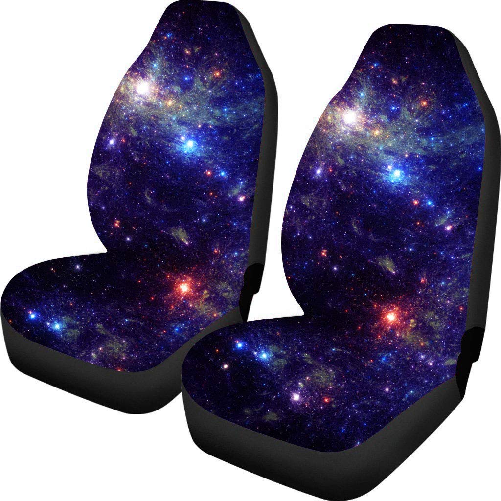 Binienty Starry Galaxy Autositzbezüge, nur Vordersitz, komplettes Set von 2, Auto Vordersitzschoner Kissen, passend für LKW, SUV, Van von Binienty