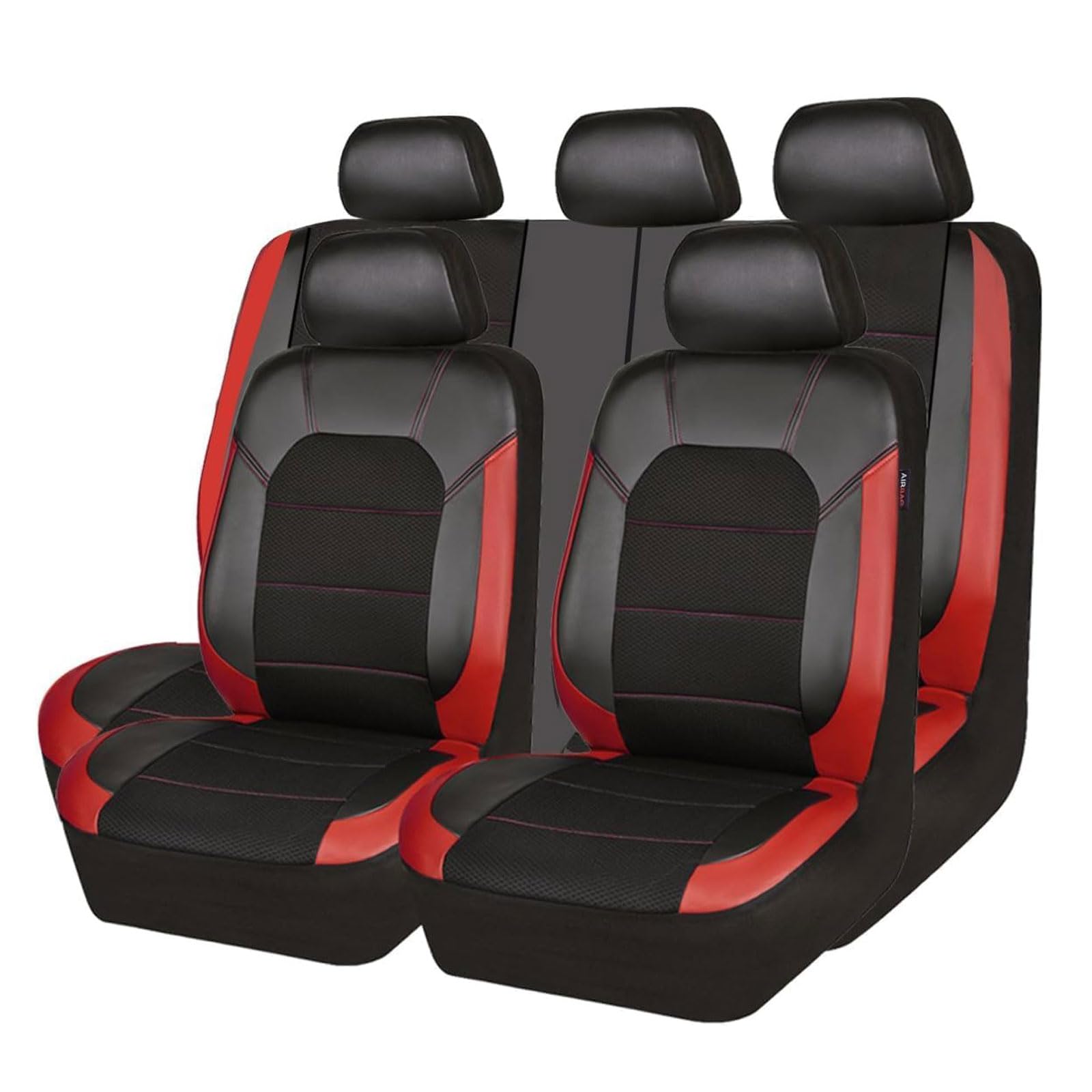 BinwoLoBLM Auto Sitzbezüge Set für VW Tiguan (5N) 1.Gen 2009 2010 2011 2012 2013 2014 2015 2016, 9 Stück Leder Wasserdicht Bequem Autositzbezüge Sitzschoner Innenraum Zubehör von BinwoLoBLM