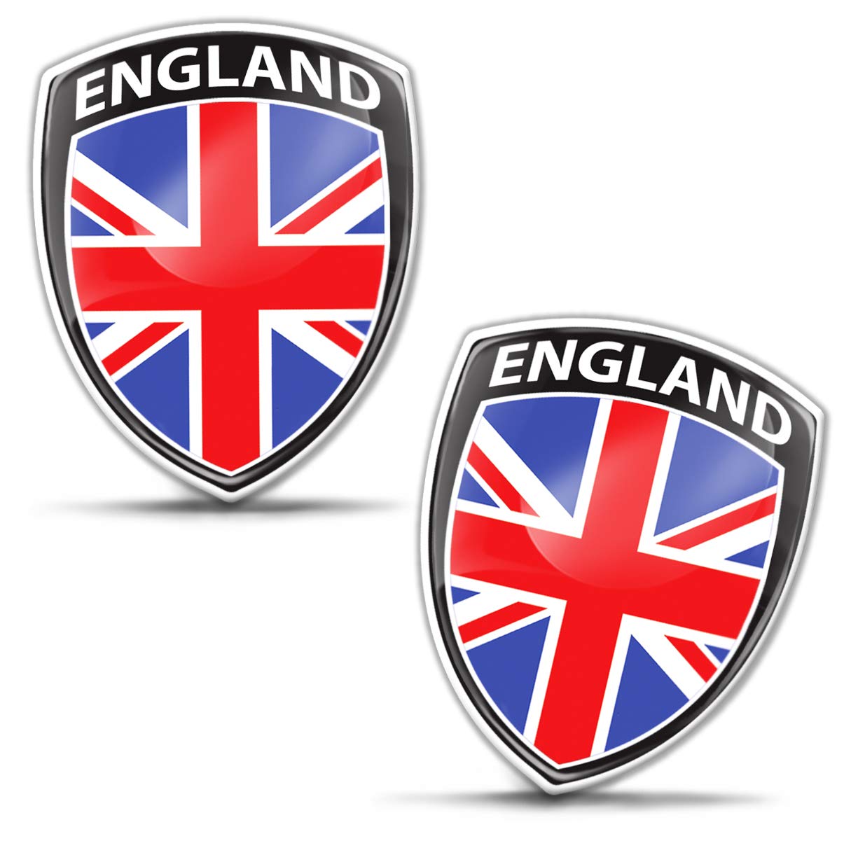 Biomar Labs® 2 x Aufkleber 3D Gel Silikon Abzeichen Stickers Auto Motorrad Fahrrad Fenster Tür PC Handy Tablet Laptop England UK GB Grossbritannien Union Jack Great Britain Flagge Fahne Flag F 150 von Biomar Labs