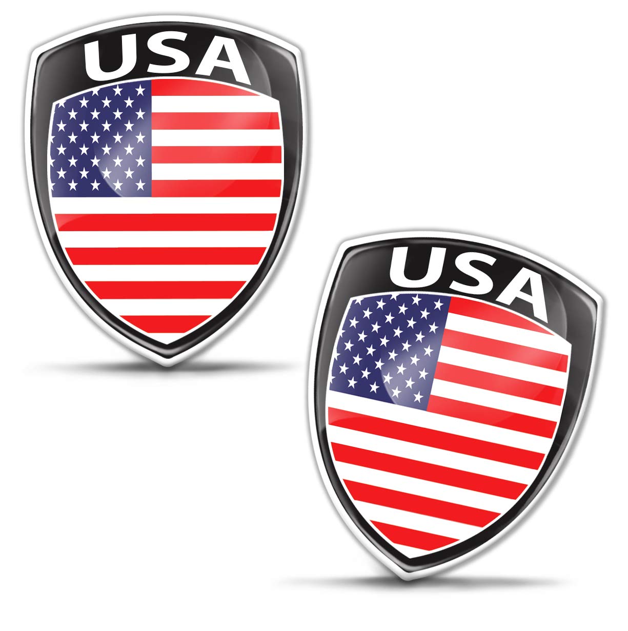 Biomar Labs® 2 x Aufkleber 3D Gel Silikon Abzeichen Stickers Auto Motorrad Fahrrad Fenster Tür PC Handy Tablet Laptop Vereinigte Staaten Amerika America United States USA Flagge Fahne Flag F 157 von Biomar Labs