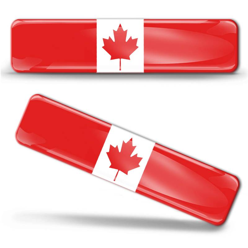 Biomar Labs® 2 x Aufkleber 3D Gel Silikon Stickers Canada Flag Kanada Kanadische Flagge Fahne Autoaufkleber F 3 von Biomar Labs