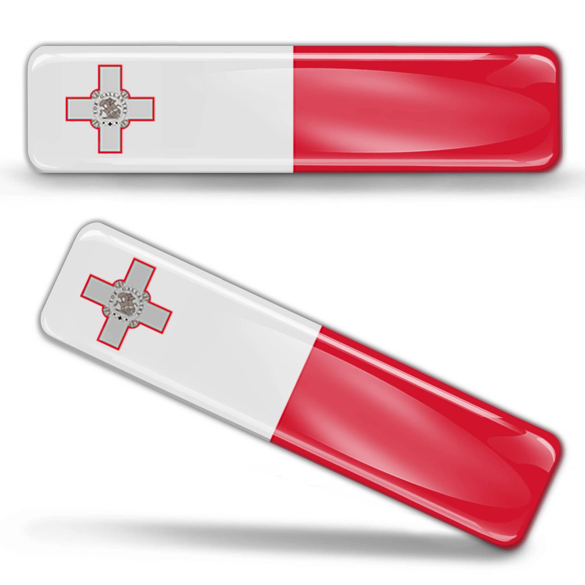 Biomar Labs® 2 x Aufkleber 3D Gel Silikon Stickers Malta Maltesisch Flag Flagge Fahne Autoaufkleber F 14 von Biomar Labs