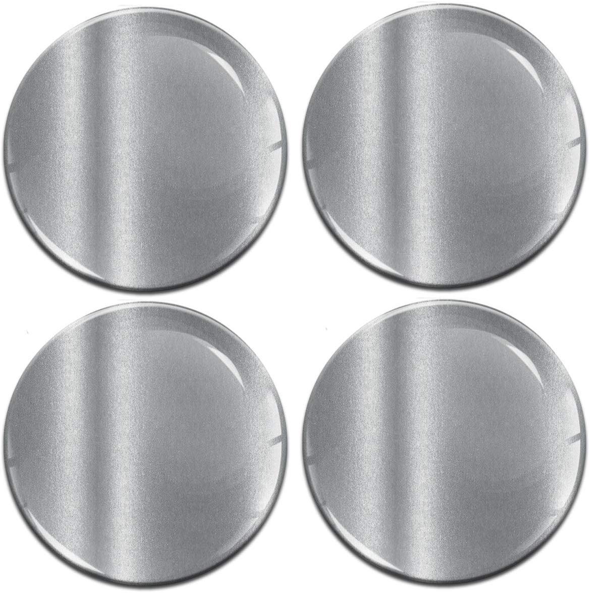 Biomar Labs® 4 x 55mm Aufkleber 3D Silikon Silber Für Radkappen Nabenkappen Radnabendeckel Rad-Aufkleber Nabendeckel A 9755 von Biomar Labs