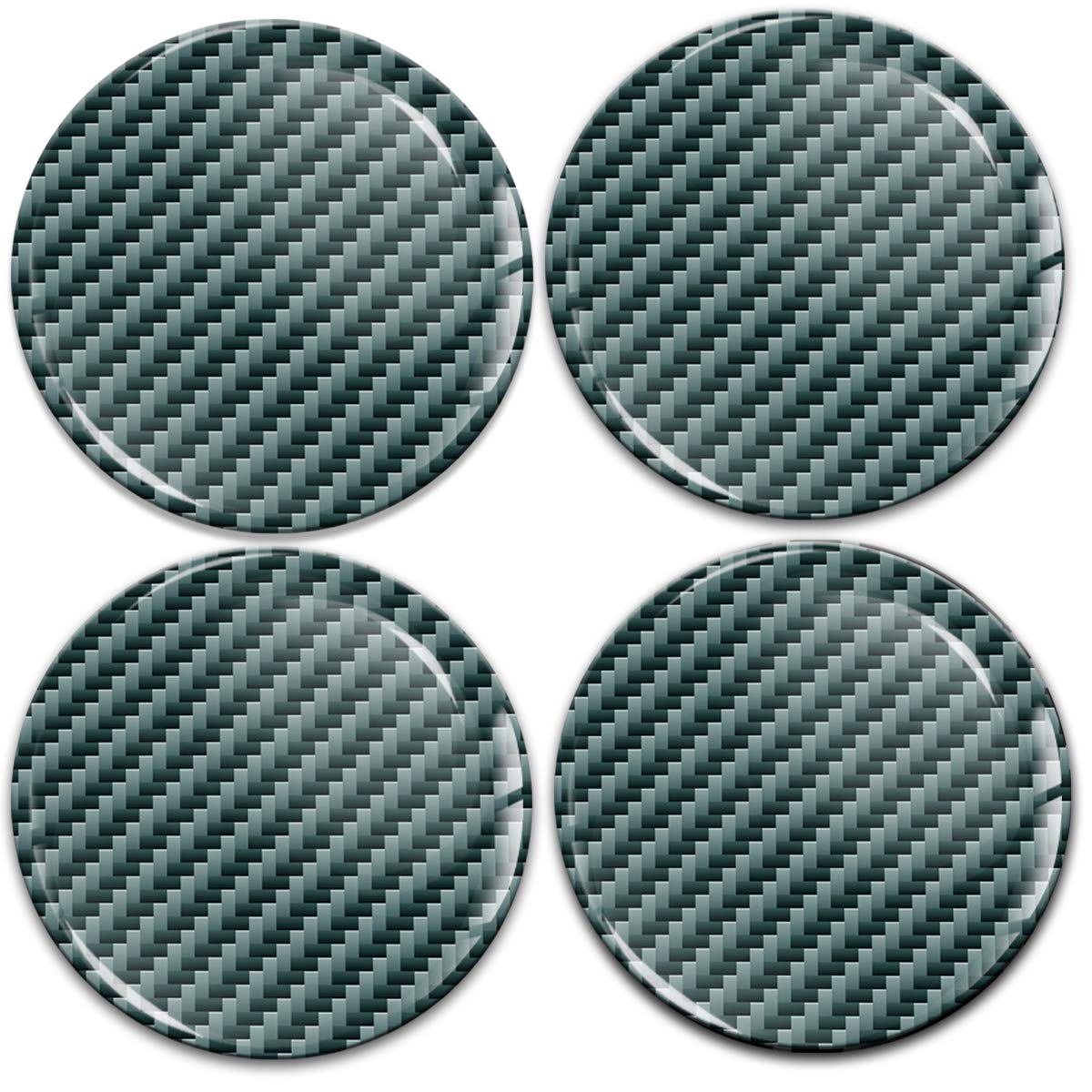 Biomar Labs® 4 x 60mm Aufkleber 3D Silikon Schwarz Silber Design Kohlenstoff Carbon Für Radkappen Nabenkappen Radnabendeckel Rad-Aufkleber Nabendeckel A 10660 von Biomar Labs