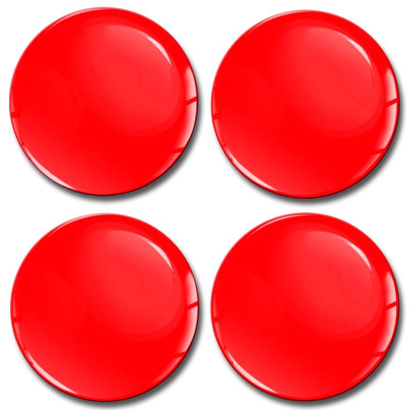 Biomar Labs® 4 x 68mm Aufkleber 3D Silikon Rot Für Radkappen Nabenkappen Radnabendeckel Rad-Aufkleber Nabendeckel A 1068 von Biomar Labs