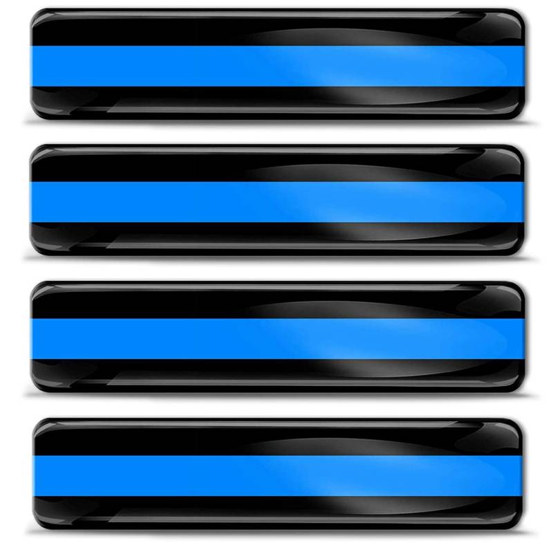 Biomar Labs® 4 x Aufkleber 3D Gel Silikon Stickers UK USA Americanische Polizei Dünne Blaue Linie Flagge Thin Blue Line Police Flag Fahne Autoaufkleber F 35 von Biomar Labs