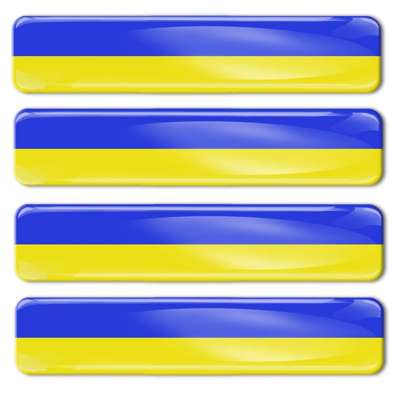 Biomar Labs® 4 x Aufkleber 3D Gel Silikon Stickers Ukraine Ukrainische Flagge Flag Fahne Autoaufkleber F 25 von Biomar Labs