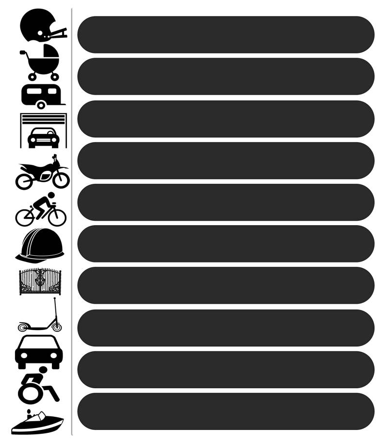 Biomar Labs - Reflektoren Fahrrad - Reflektierende Aufkleber Reflexfolie Schwarz Stickers Set (10 Stück) - für Fahrrad Roller - Reflektoren Kinder Kinderwagen - Selbstklebende Folie D 61 von Biomar Labs