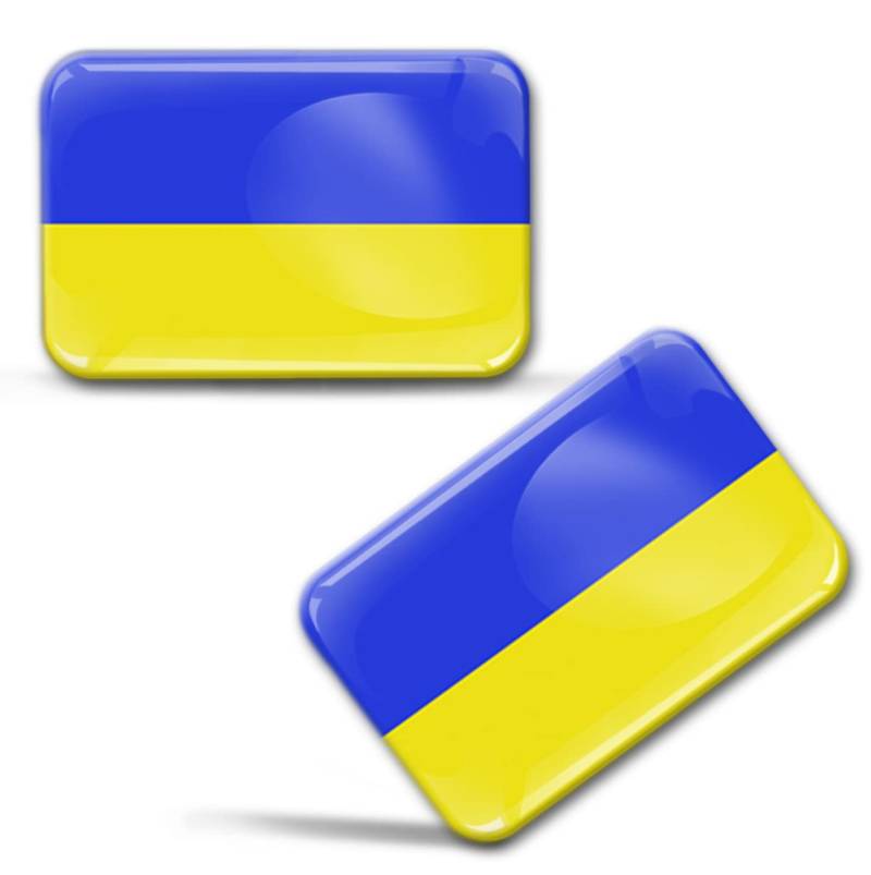 Biomar Labs 2 x 3D gewölbte Silikon-Aufkleber für Auto, Ukraine, Nationalflagge Ukrainische Flagge, Auto, Motorradhelm F 214 von Biomar Labs