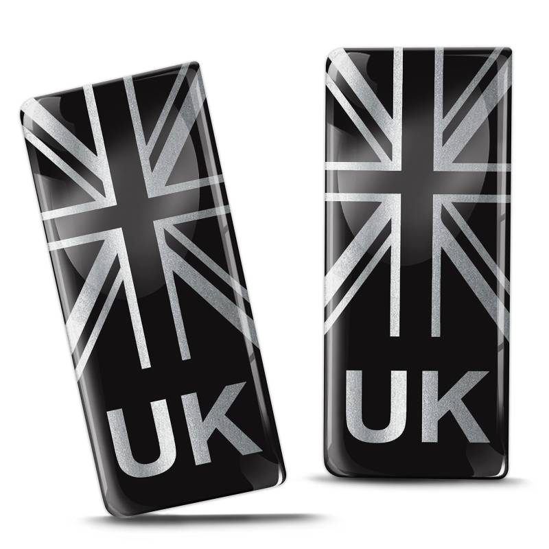 Biomar Labs 2 x 3D Gel Silikon Aufkleber Nummernschild Kennzeichen JDM Tuning Auto Motorrad UK Großbritannien Flagge United Kingdom Brexit Stickers QS 10 von Biomar Labs