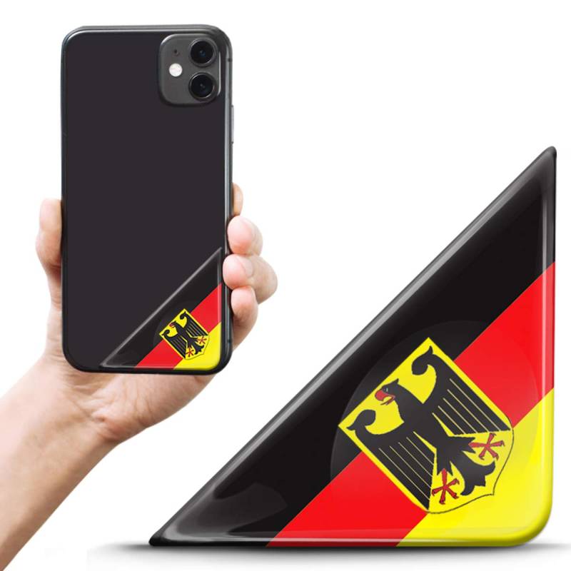 Biomar Labs 2 x 3D Gel Silikon Aufkleber Nummernschild Kennzeichen Tuning Auto Helm Tablet Laptop Handy Deutschland Flagge Fahne mit Adler F 140 von Biomar Labs