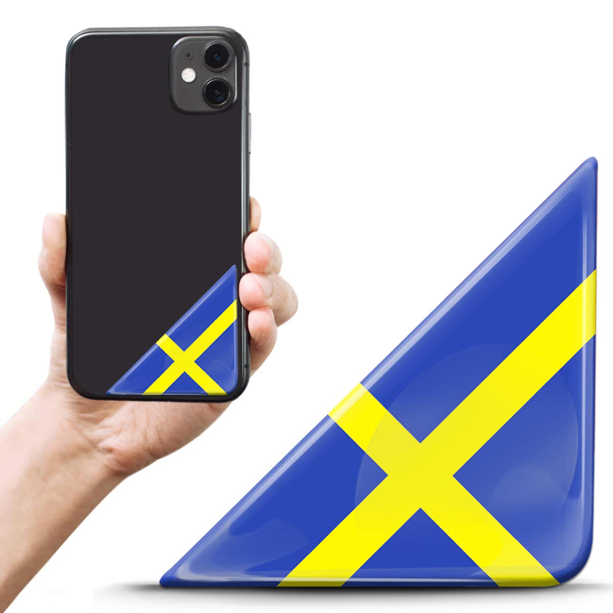 Biomar Labs 2 x 3D Gel Silikon Aufkleber Nummernschild Kennzeichen Tuning Auto Helm Tablet Laptop Handy Schweden Flagge Fahne F 139 Z* von Biomar Labs