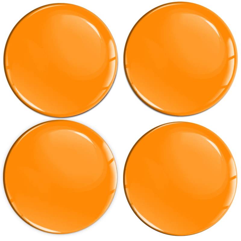 Biomar Labs 4 x 50mm Aufkleber 3D Silikon Orange Glänzend Für Radkappen Nabenkappen Radnabendeckel Rad-Aufkleber Nabendeckel A 1550 von Biomar Labs