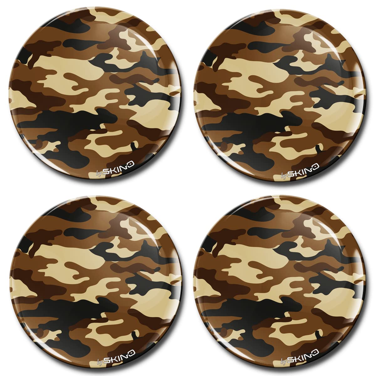 Biomar Labs 4 x 60mm Aufkleber 3D Silikon Camouflage Rot Für Radkappen Nabenkappen Radnabendeckel Rad-Aufkleber Nabendeckel A 1860 Z* von Biomar Labs