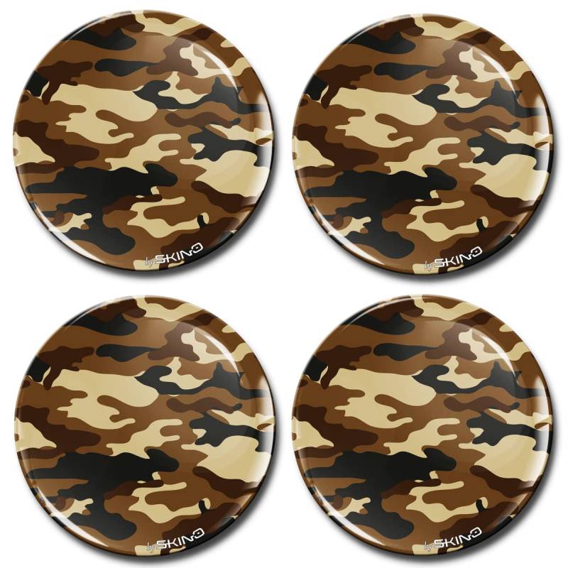 Biomar Labs 4 x 60mm Aufkleber 3D Silikon Camouflage Rot Für Radkappen Nabenkappen Radnabendeckel Rad-Aufkleber Nabendeckel A 1860 Z* von Biomar Labs