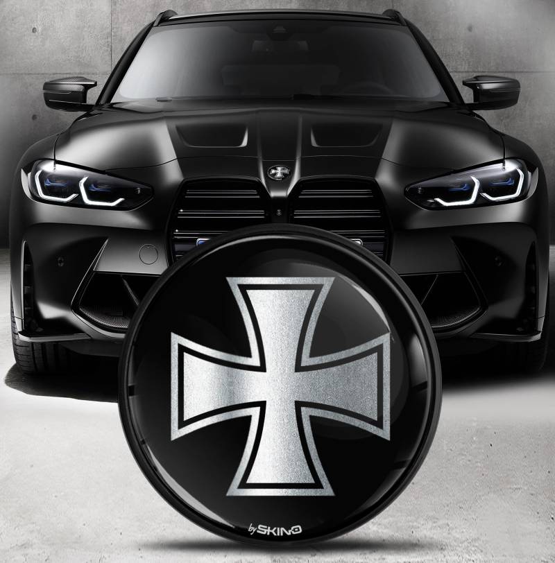 Biomar Labs Motorhaube Kofferraum Plakette Abzeichen 82mm Kompatibel mit BMW Emblem 51148132375 Schwarz EO 20 von Biomar Labs