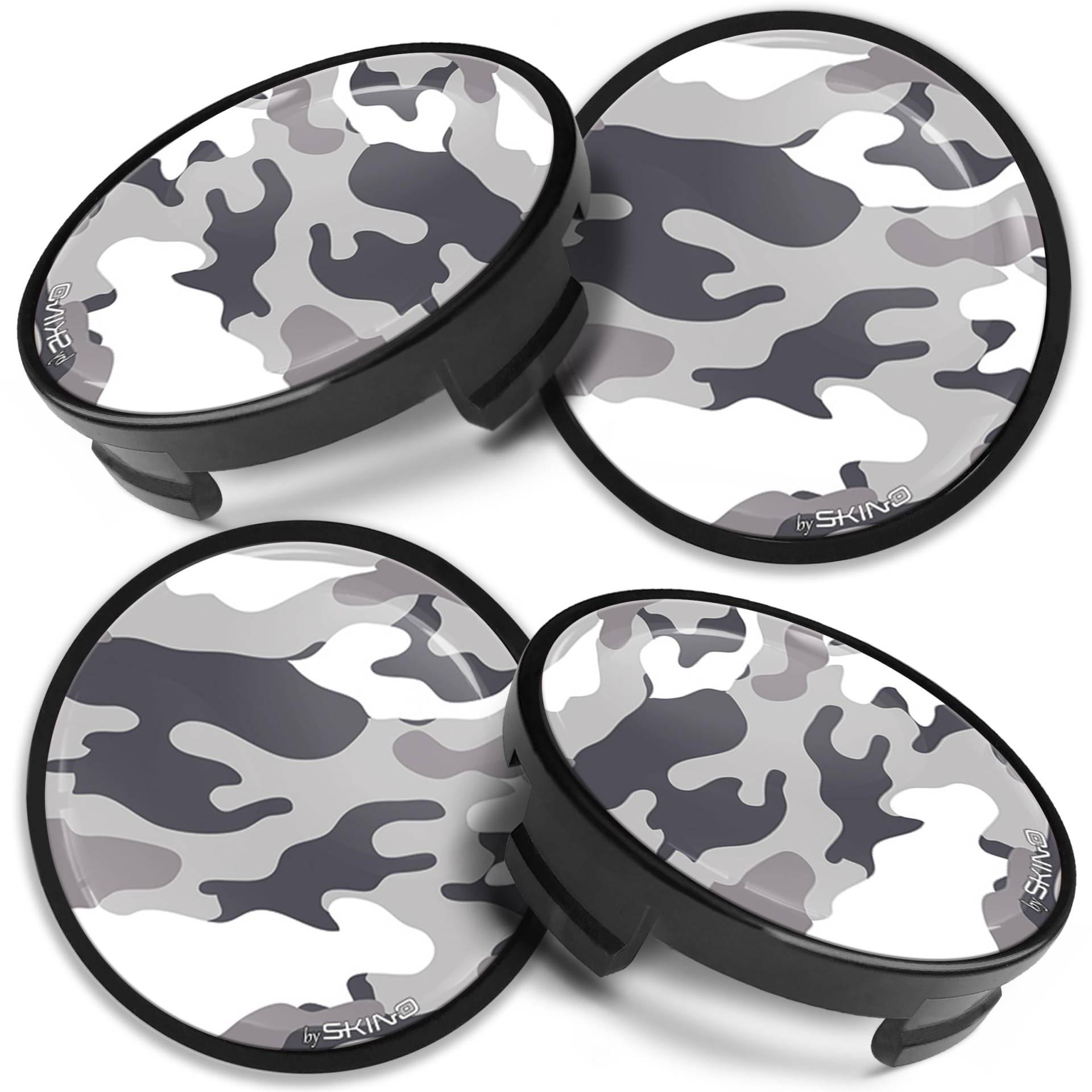 Biomar Labs Kompatibel mit Ford 6M211003 Nabenkappen Radnabenkappen Radnabenkappen 54mm Graue Camouflage CFZ 1 von Biomar Labs