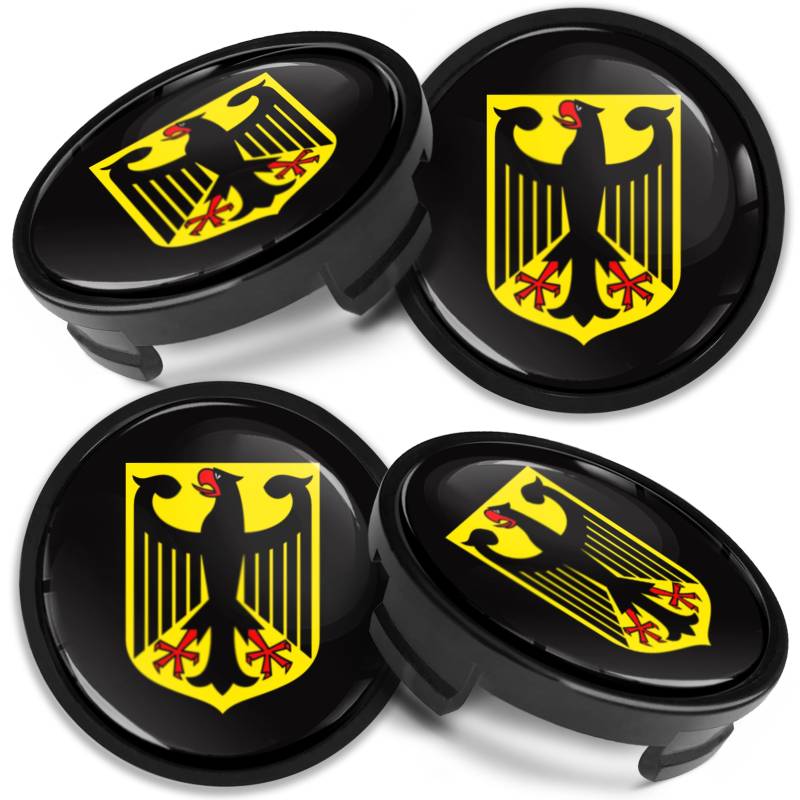 Biomar Labs 4 x 54 mm Nabendeckel Kompatibel mit Ford Felgendeckel Radnabenabdeckung Nabenkappen Felgenkappen Radkappen Alufelgen Deutschland Flagge CF 43 von Biomar Labs