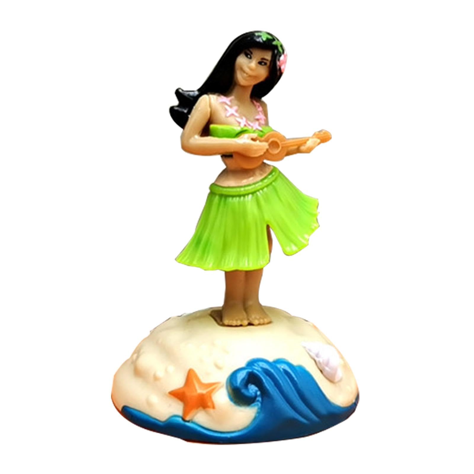 Auto Lustig Hawaii Girl, Solarfigur Armaturenbrett Ornament Solar Tanzen Hawaii Mädchen, Dashboard Mädchen,Tanzende Mädchenfigur mit Schüttelndem Kopf für das Armaturenbrett von Birtern