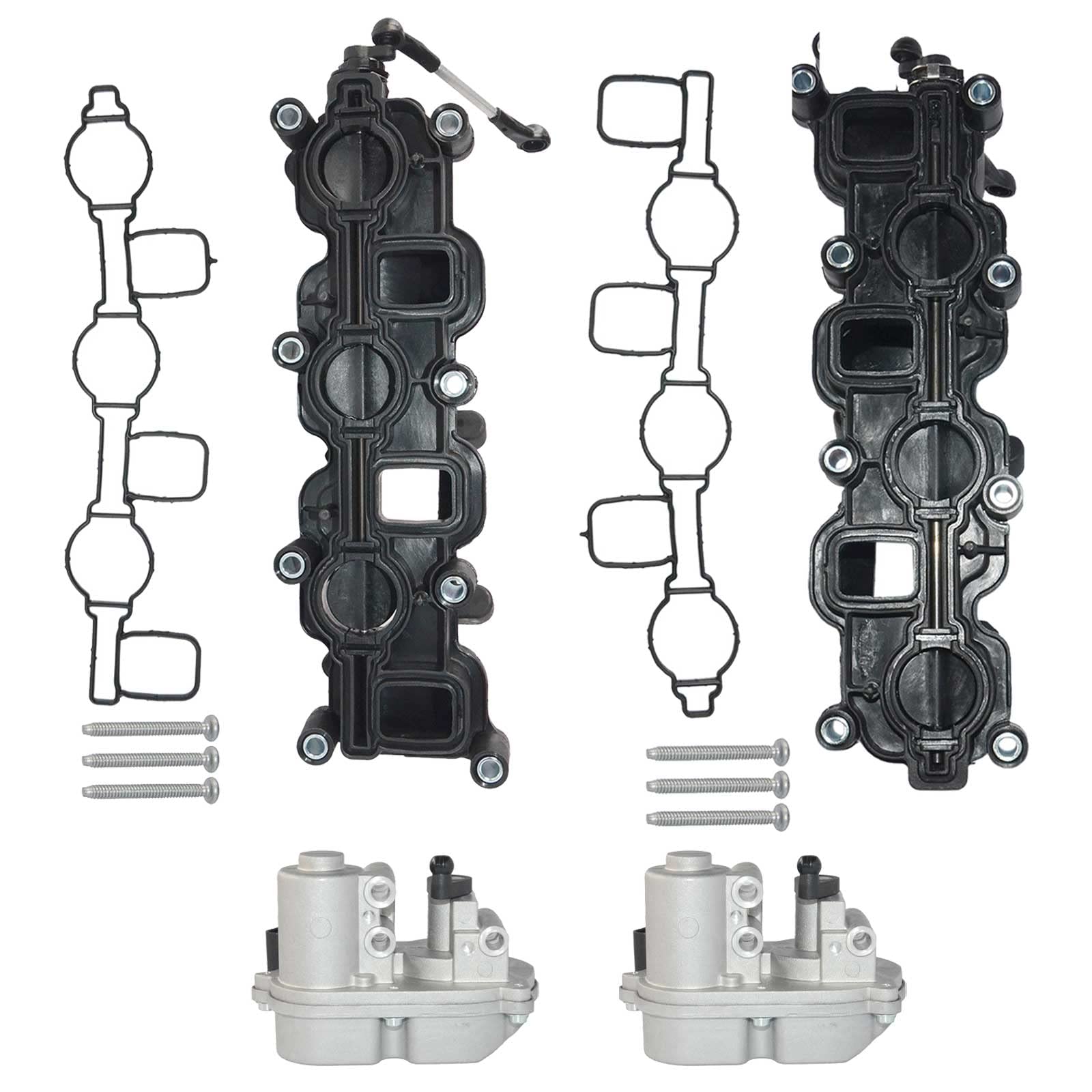 Bisenya 2x Ansaugbrücken + 2x Stellmotor 4-polig Kompatibel mit A4 A6 A8 Pha-eton Tou-areg 7L6 3.0 TDI 059129711BQ 059129711BP von Bisenya