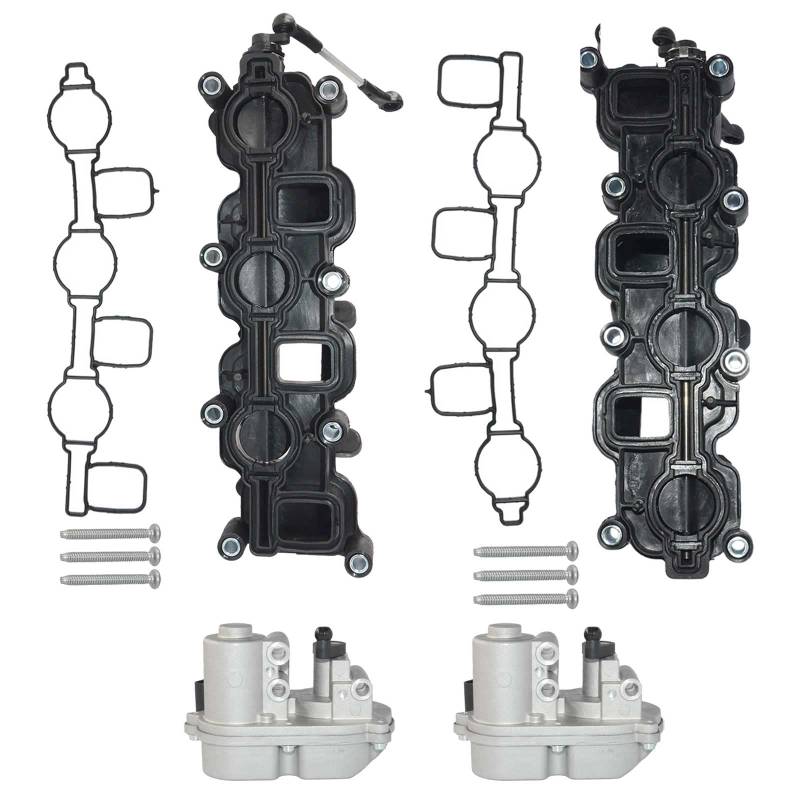 Bisenya 2x Ansaugbrücken + 2x Stellmotor 4-polig Kompatibel mit A4 A6 A8 Pha-eton Tou-areg 7L6 3.0 TDI 059129711BQ 059129711BP von Bisenya