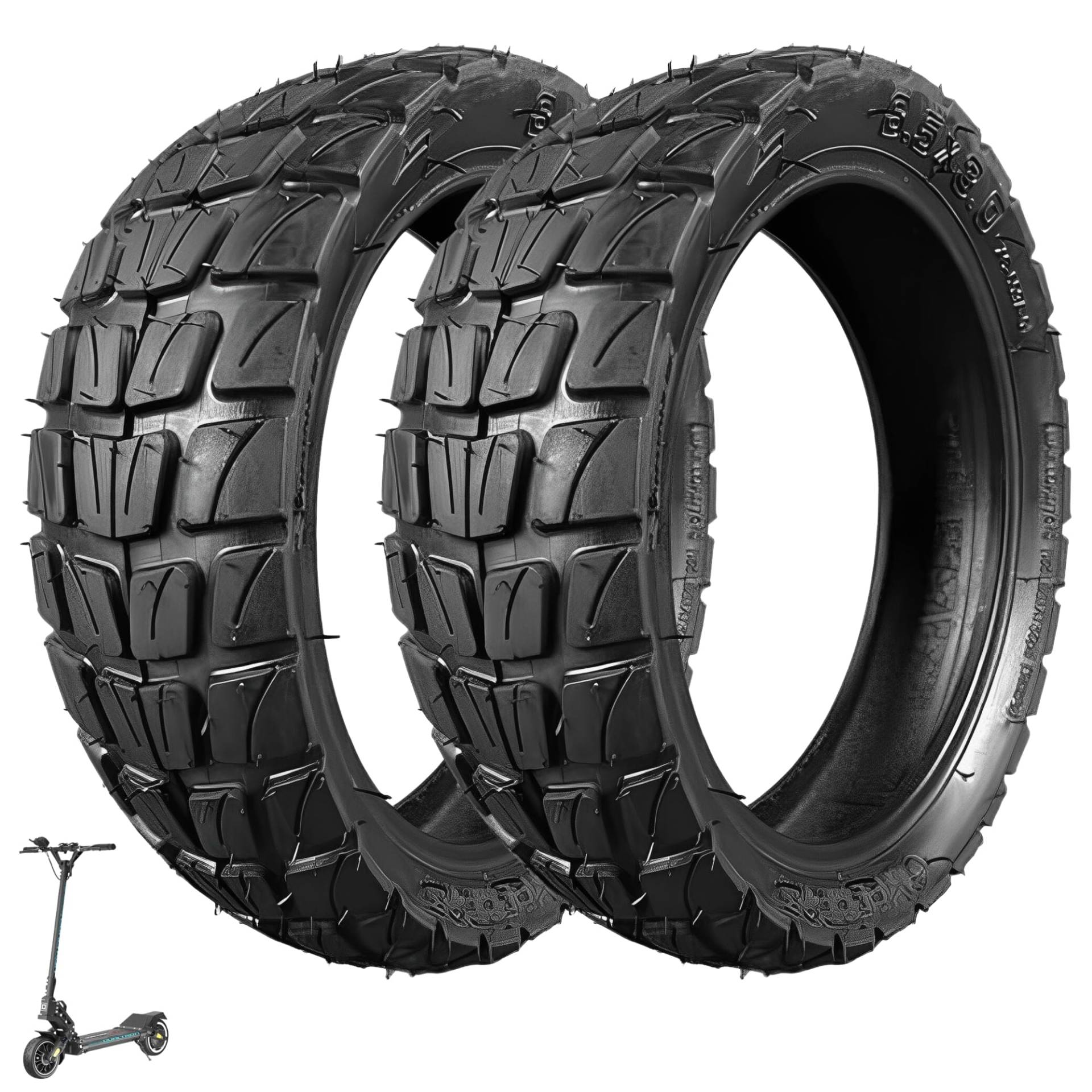 BITUME | 2x Semi Off Road Reifen 8.5x3 Zoll für Dualtron Mini und Speedway Elektroroller Leichtgewicht | Innendurchmesser 155 mm oder 6,1 Zoll | Luftkammer nicht enthalten | Pack x2 von Bitume