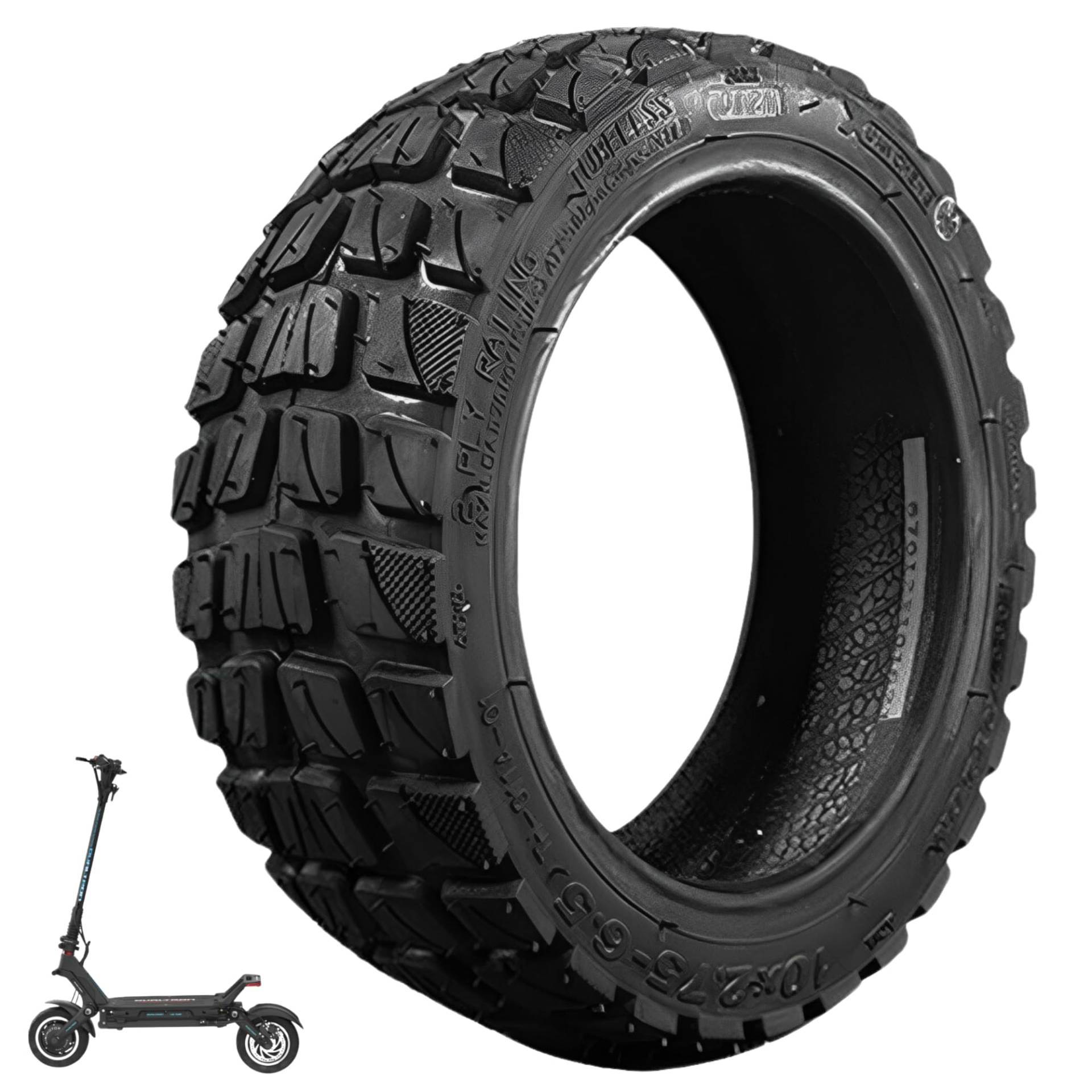 Bitume | Tubeless-Reifen Semi-Offroad für Elektroroller Speedway 5, Dualtron 3, E-Cross | Reifen 10 x 2,75 – 6,5 Zoll für Elektroroller | rutschfest von Bitume