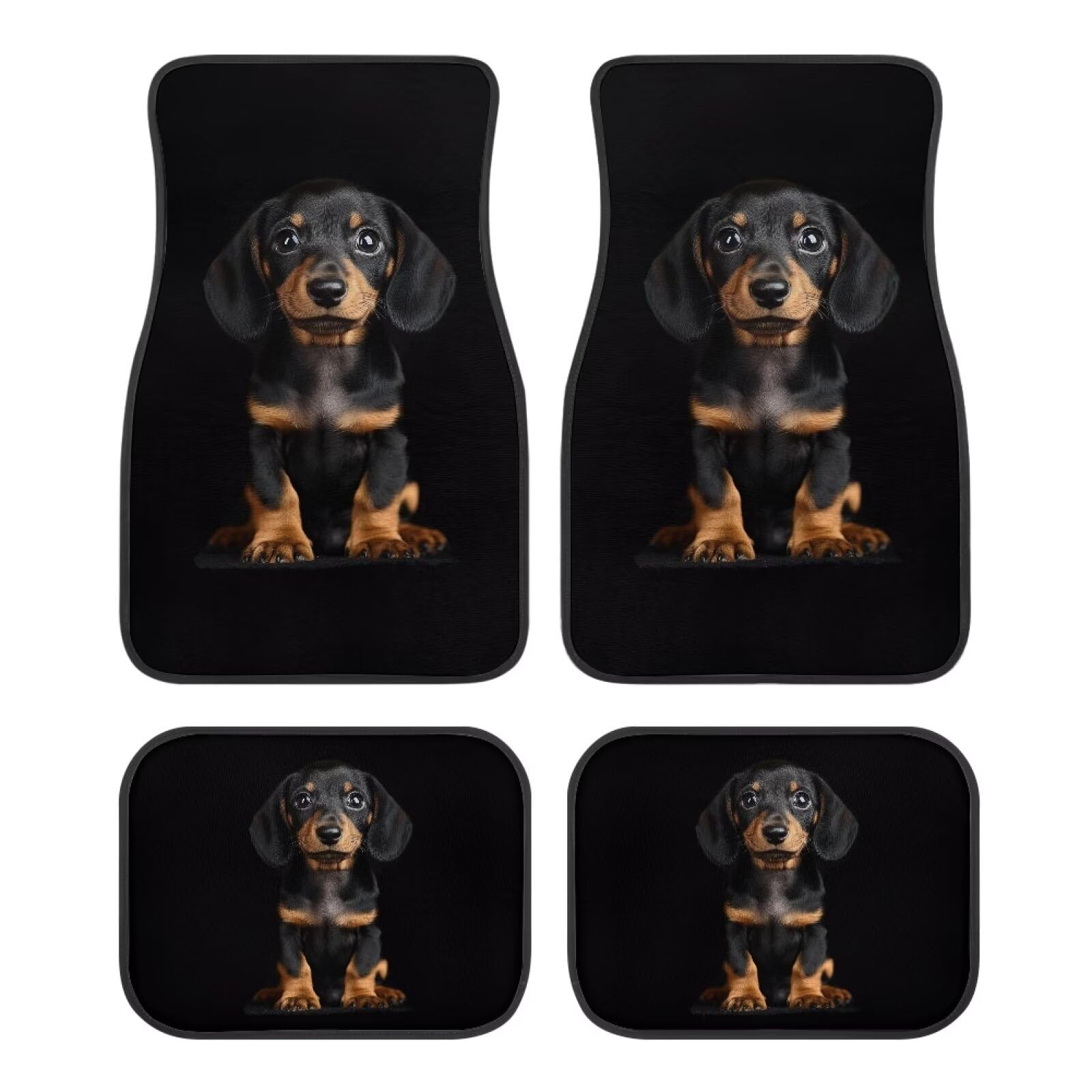 Biyejit Hunde Auto Fußmatten Set rutschfeste Auto Boden Teppich Pad Heavy Duty Fußmatte Autozubehör Universal Fit für Auto SUV LKW Van 4 Stück von Biyejit