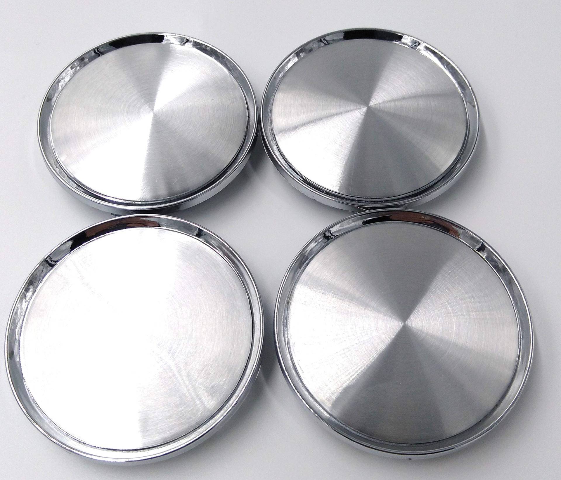 4 x Universal Chrom Silber Auto Alloy Felgendeckel Nabenkappen Set ohne Logo Plain Emblem 75 mm für Mercedes Benz Felgendeckel Nabenkappen Radkappen Reifenabdeckung LKW Kunststoffbeschichtung von Biznon