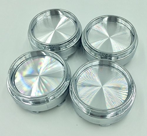 4 x Universal Chrom Silber Nabenkappen Nabendeckel Felgendeckel Radkappen 65 MM Kompatibel mit Rays Volk Racing Wheels Kein Logo Einfaches Emblem von Biznon