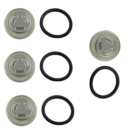 4 Sets Schauglas Dichtung, Schauglas Ø 18 mm Reparturkit Bremspumpe Bremsflüssigkeitsbehälter, Dirt Bike Motorrad Vorne Hinten Bremse Kupplung Hauptbremszylinder Reservoir Sichtspiegel von Bkemkri