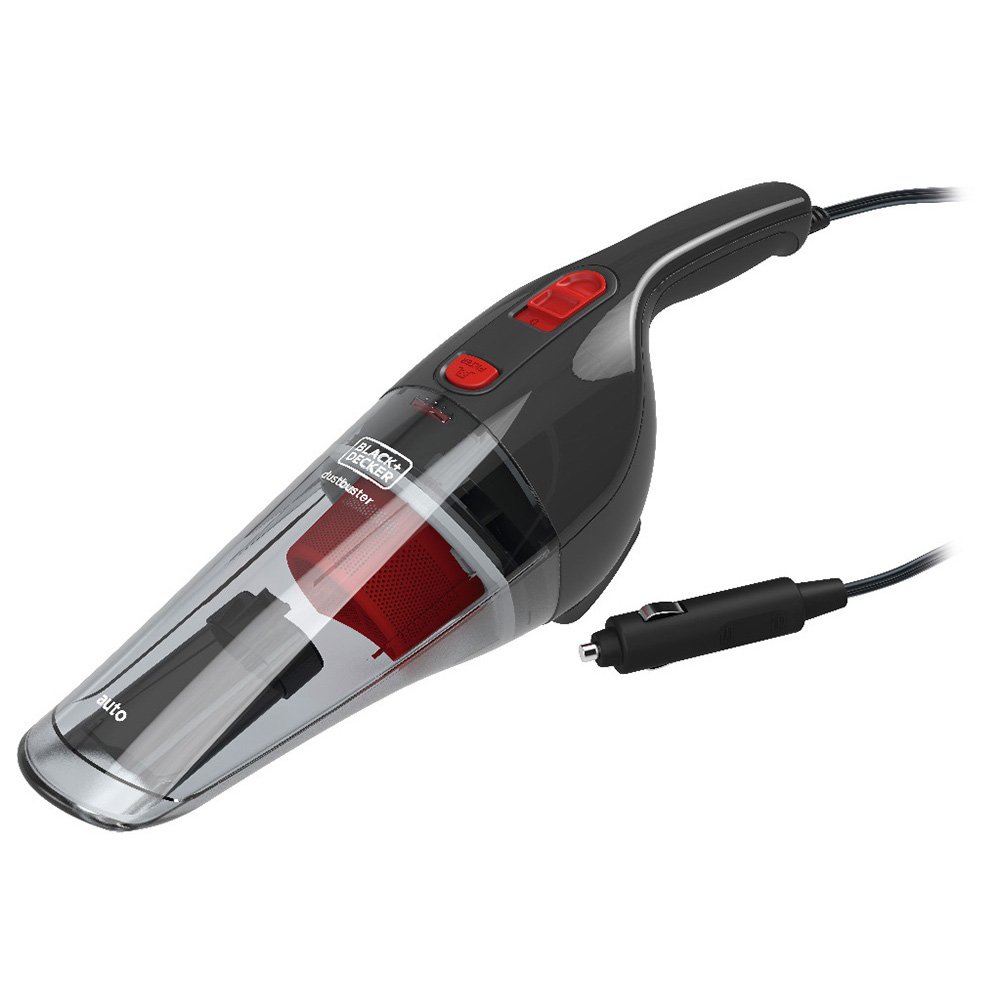 BLACK+DECKER Autohandstaubsauger, Autosauger mit 12V Zigarettenanzünder-Ansschluss, Fugendüse und Polsterbürste, 5m Kabel, transparenter Schmutzfangbehälter, für PKW, Wohnwagen und Boot, NV1200AV von BLACK+DECKER