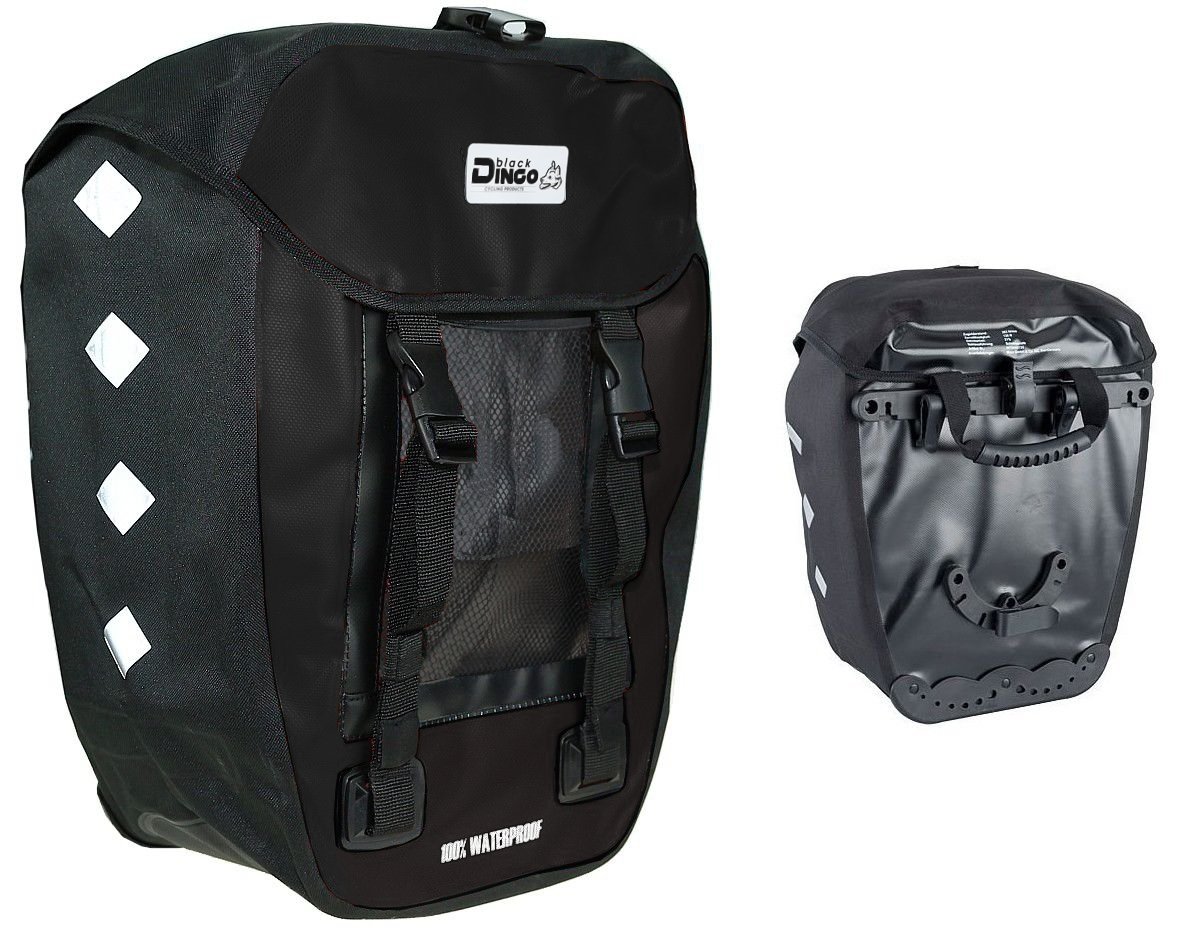 BDCP Hecktasche Wasserdicht schwarz/schwarz 33 x 16 x 60 cm von Black Dingo Cycling Products