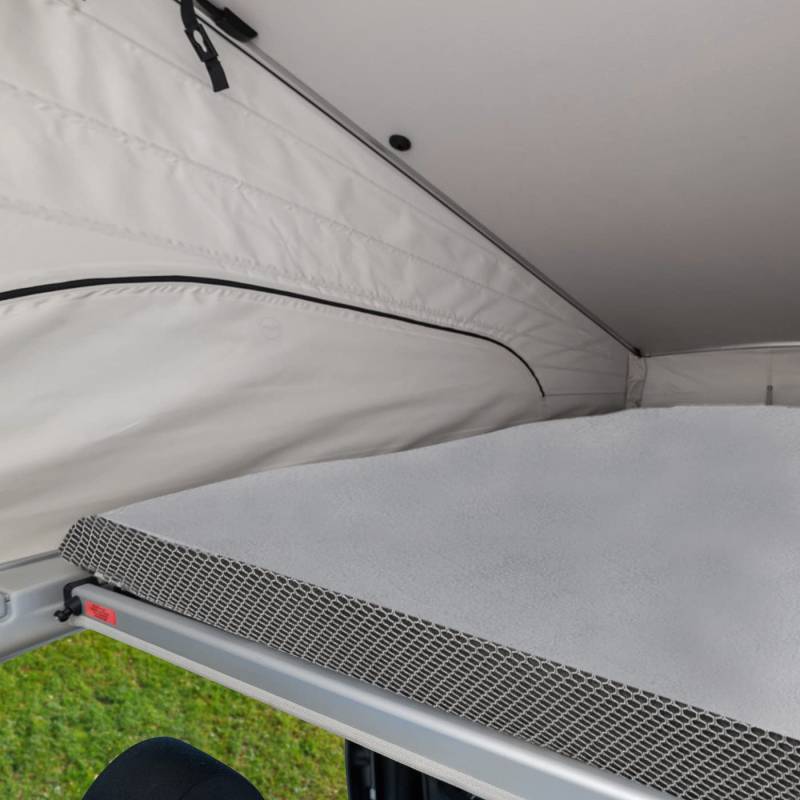 Black Forest Fox Wohnmobil Schonbezug Heckbett Hochbett Faltbett für VW T5 T6 T6.1 Beach Ocean Gran California 600 680 (Grau. MB Marco Polo Horizon Activity Aufstelldach) von Black Forest Fox