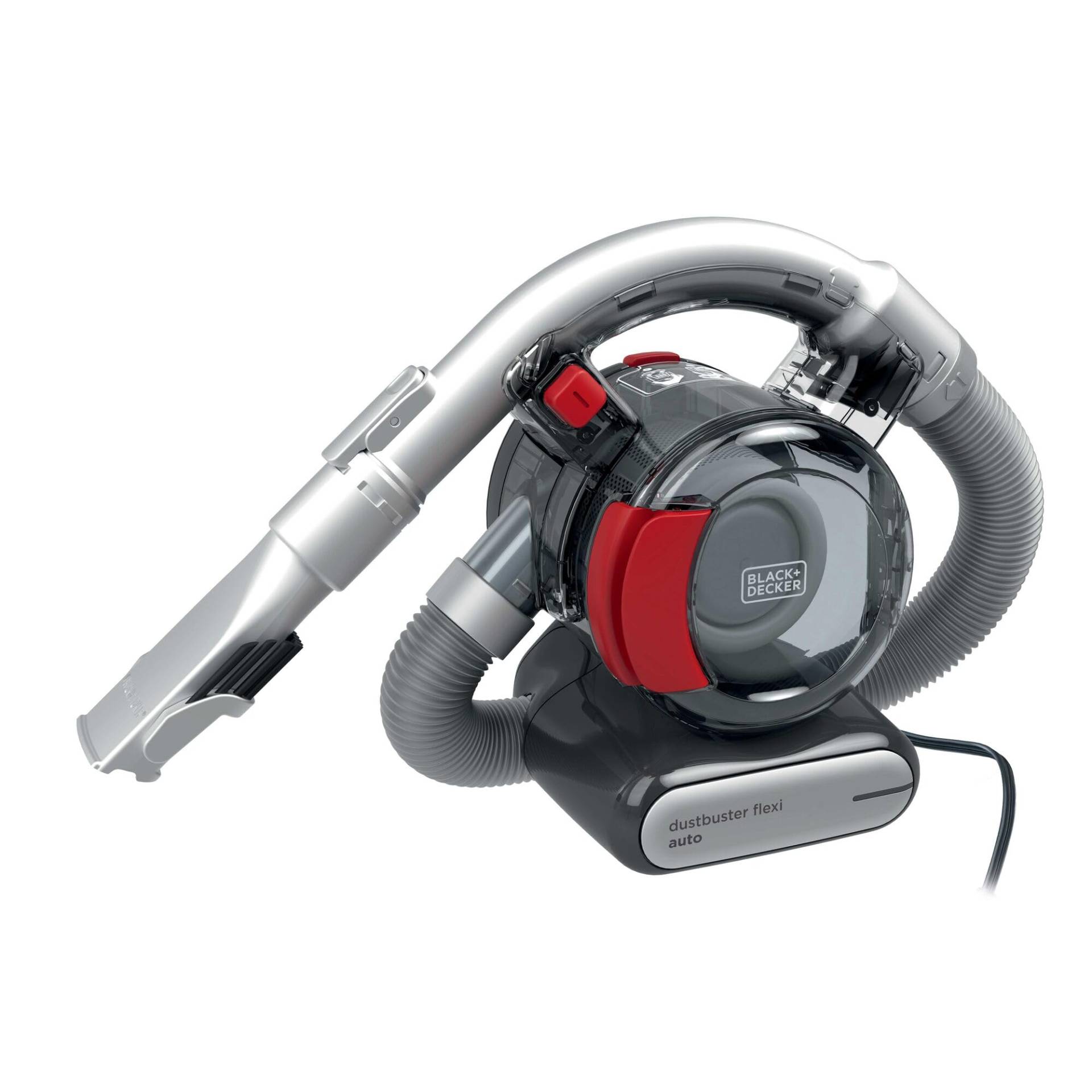 BLACK+DECKER Autosauger Handstaubsauger 12V Dustbuster Flexi für Autoreinigung (mit flexiblem Saugschlauch, 12V Adapter fürs Auto inkl. Fugendüse, Polsterbürste & Aufbewahrungsnetz) PD1200AV von BLACK+DECKER