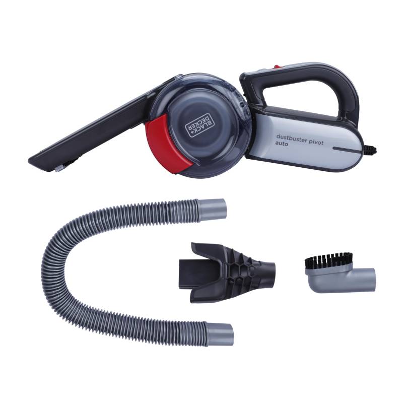 BLACK+DECKER Handsauger Autosauger für 12V Autosteckdose Dustbuster Pivot PV1200AV mit Bürstenaufsatz, Fugendüse, flexiblem Saugschlauch, Aufbewahrungsnetz, 5m Kabellänge von BLACK+DECKER