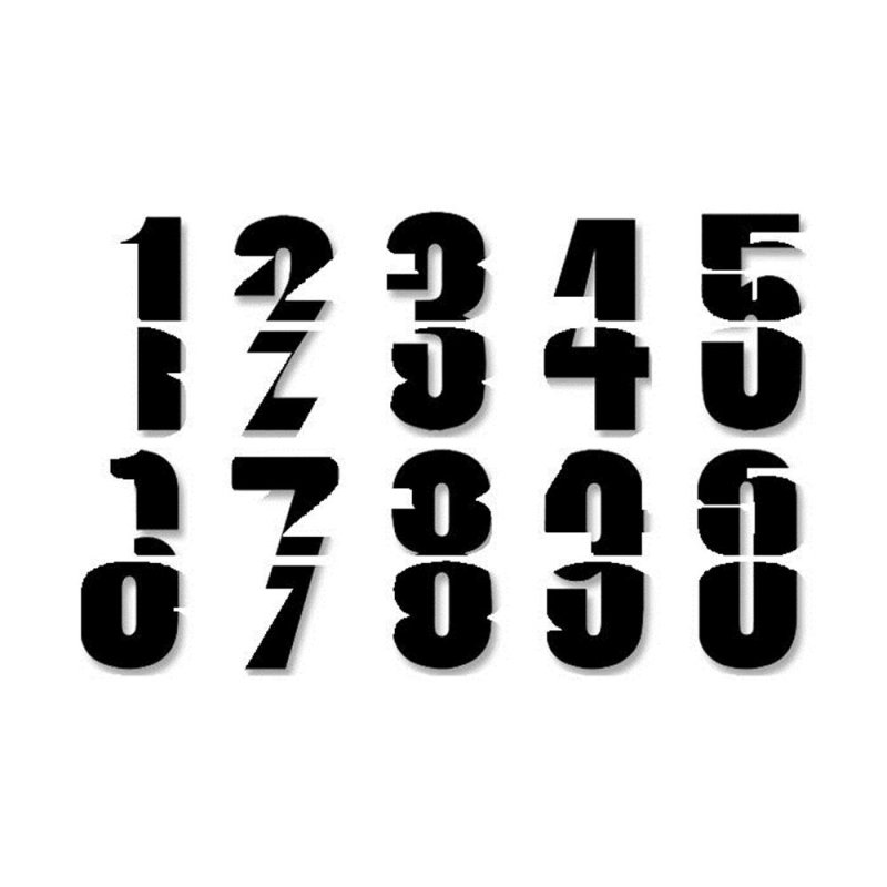 NUMBERS #0-9 13X7CM BK von Blackbird Racing