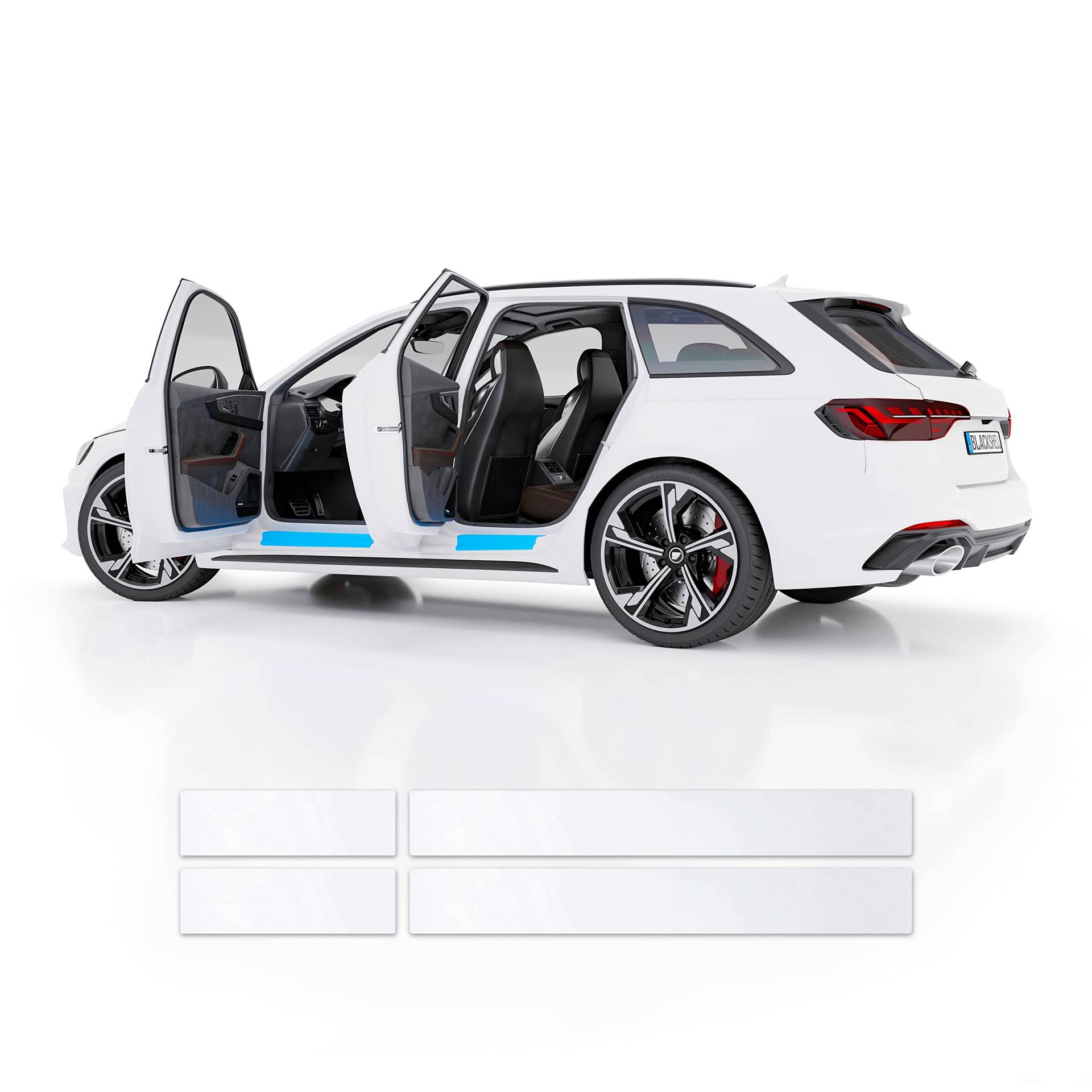 Blackshell® Basic Einstiegsleisten Schutz kompatibel mit Audi A4 Avant | Typ B9 | Bj. ab 2019 (Facelift) Transparent - passgenaue Lackschutzfolie inkl. Profi Rakel von Blackshell