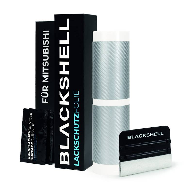 Blackshell® Lackschutzfolie passend für Mitsubishi Colt | Typ Z230 | Bj. 2008-2012 (Facelift; 5-türer) Carbon Silber - passgenaue Einstiegsleistenschutz Folie inkl. Set für Folierung von Blackshell