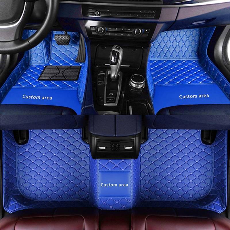 Anpassen Fußmatten für Chevrolet Camaro Cruze Captiva Orlando Blazer Aveo PU-Leder Auto Fussmatten Set Allwetter wasserdichte rutschfeste Teppich（Blau） von Blackwheel