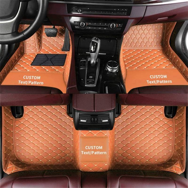 Anpassen Fußmatten für Volvo XC40 XC60 XC70 XC90 S40 S60 S90 V40 V50 V60 V70 V90 PU-Leder Auto Fussmatten Set Allwetter wasserdichte rutschfeste Teppich（Orange） von Blackwheel