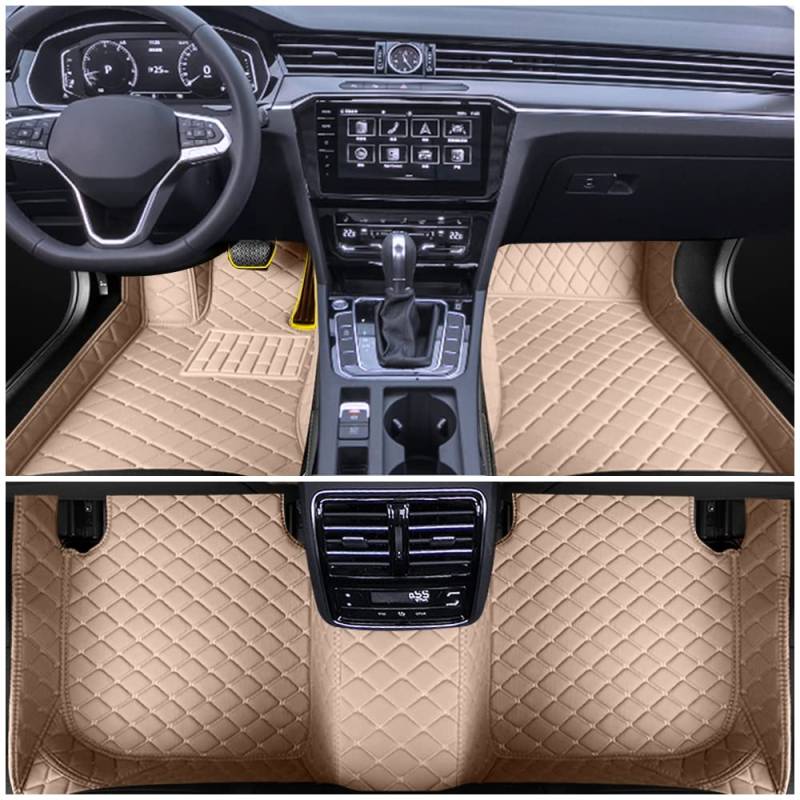 Auto Fußmatten für VW for Volkswagen Golf 2010-2013 Allwetter Fussmatten Innenraum Zubehör Fussmatten, Beige von Blackwheel