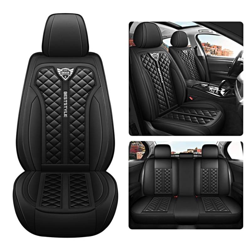 Autositzbezug Für KIA Sportage 2005-2024 Komplettset 5 Sitze Allwettereinsatz Auto Ledersitzbezug Black von Blackwheel